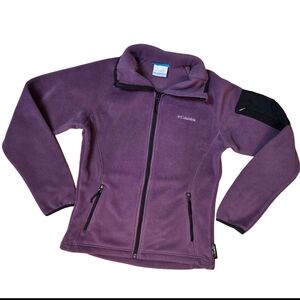 Columbia Lavender Fleece Jacket with Black Accents - Size Small
